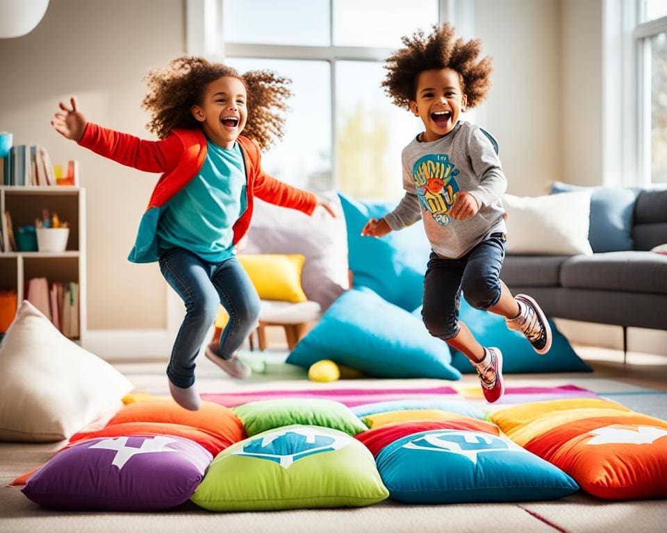 energieke spelletjes voor kinderen in huis