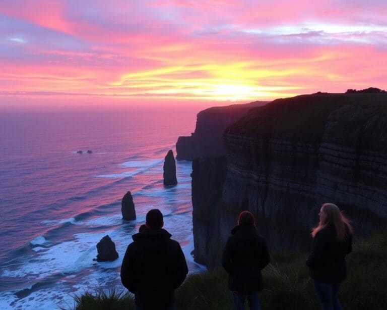 Bewonder de zonsondergang boven de kliffen van Moher