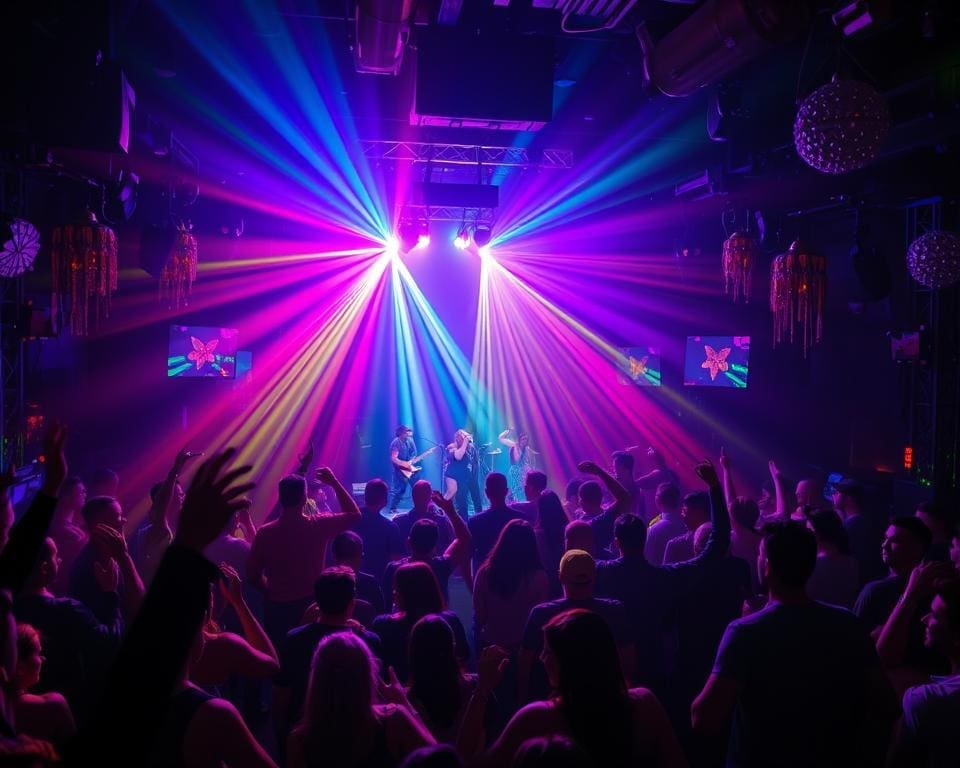 Discotheeknacht met livemuziek, lichtshows en thema’s