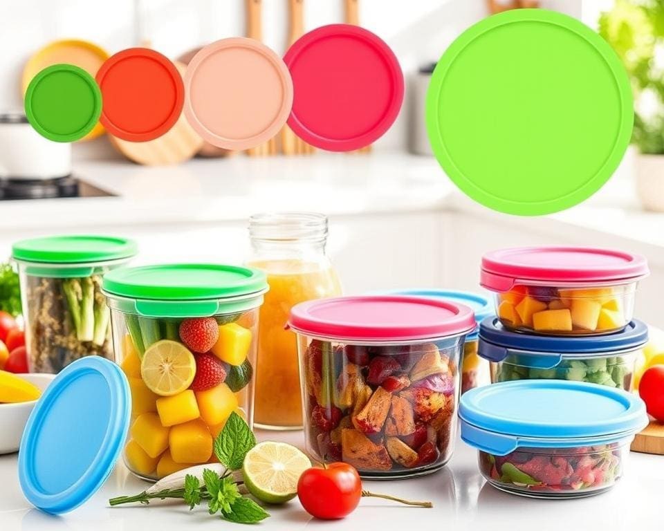 Herbruikbare siliconen deksels voor luchtdichte versheid