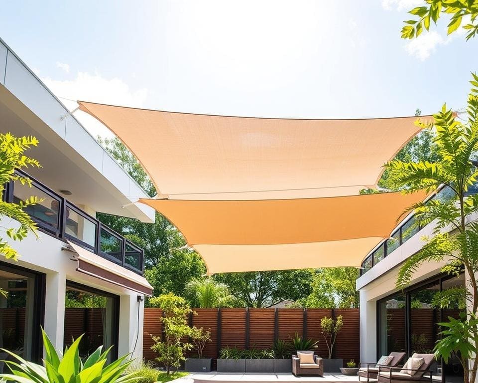 Moderne zonneschermen voor verkoeling in de zomer