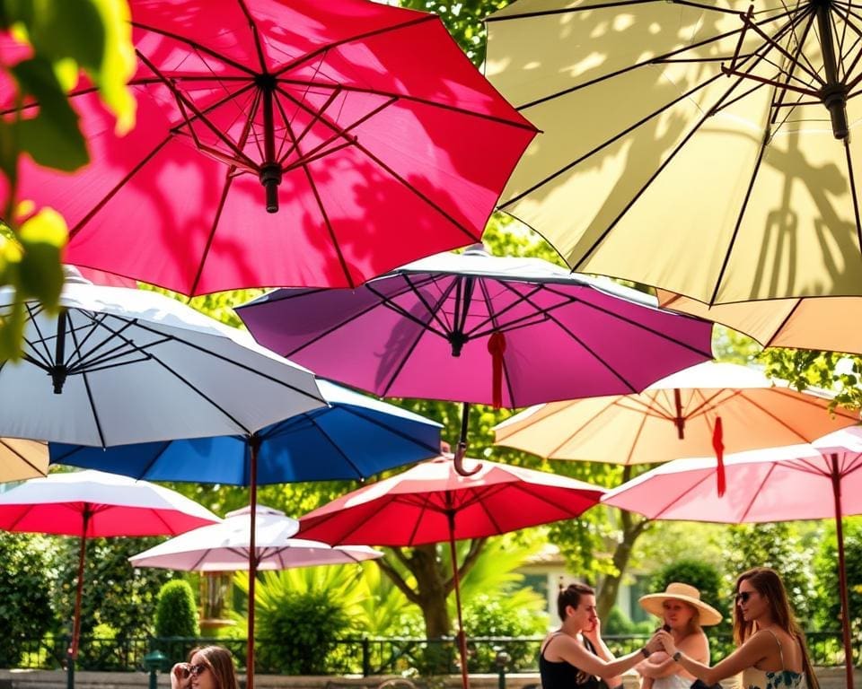 Opklapbare parasols voor schaduw waar je maar wilt