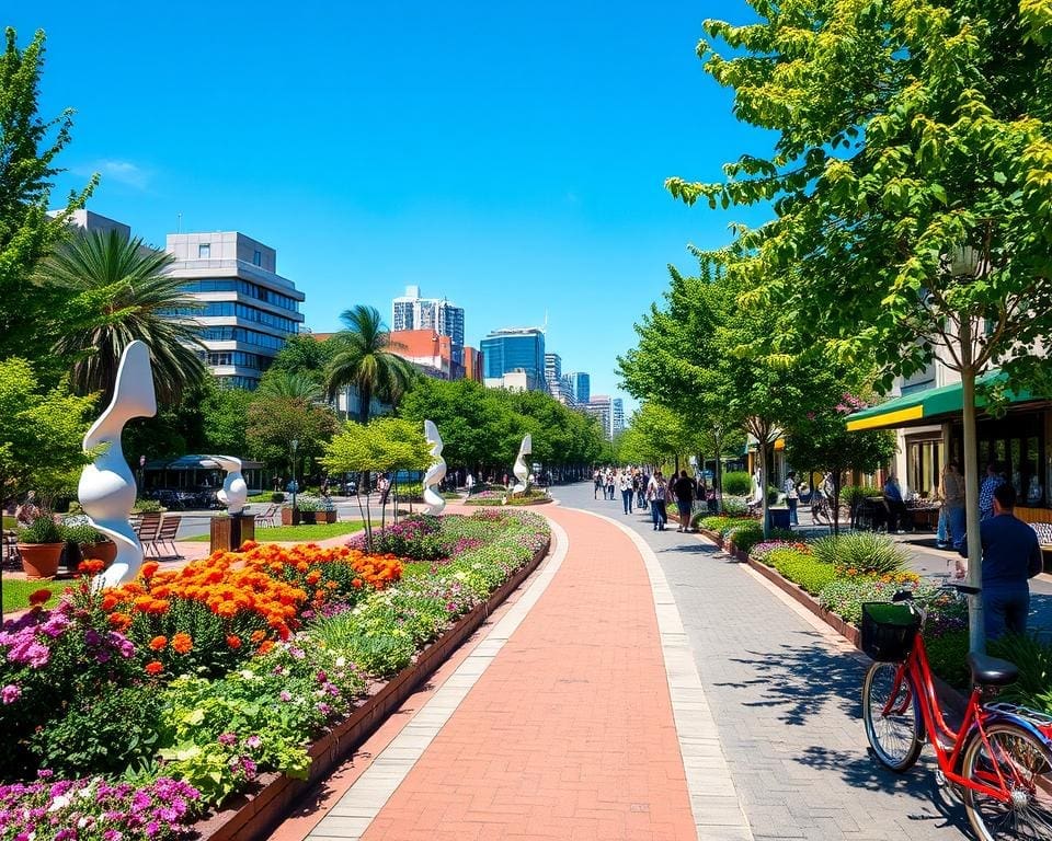 Stadsfietstocht langs stadsparken, kunstwerken en cafés