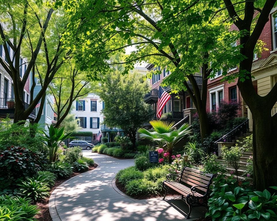 Stadswandeling door groene wijken vol verborgen parken