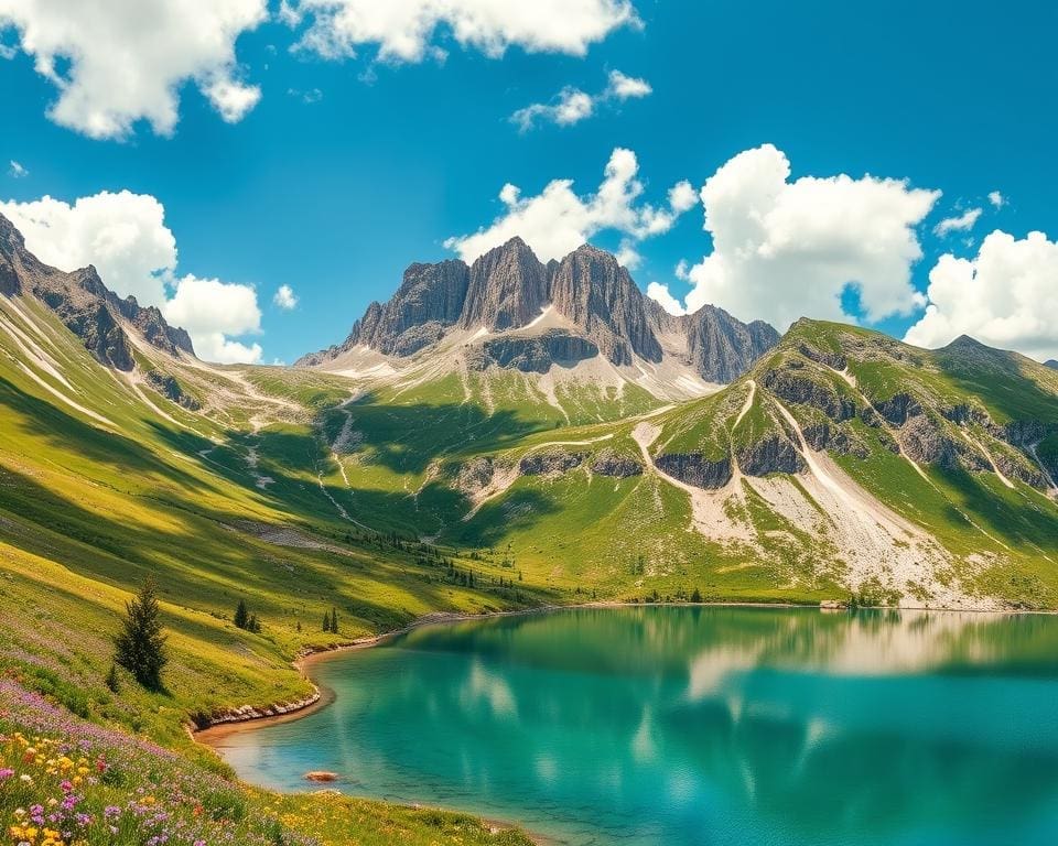 Verken de groene bergen van de Dolomieten, Italië