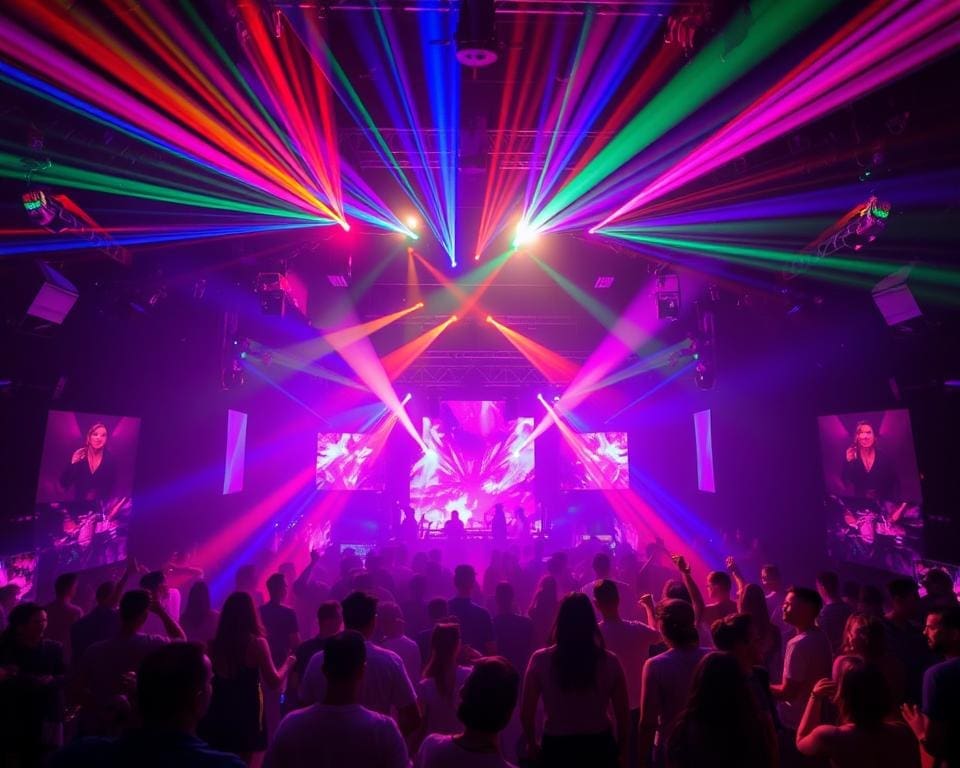 Discotheeknacht vol energie, lichtshows en elektronische beats