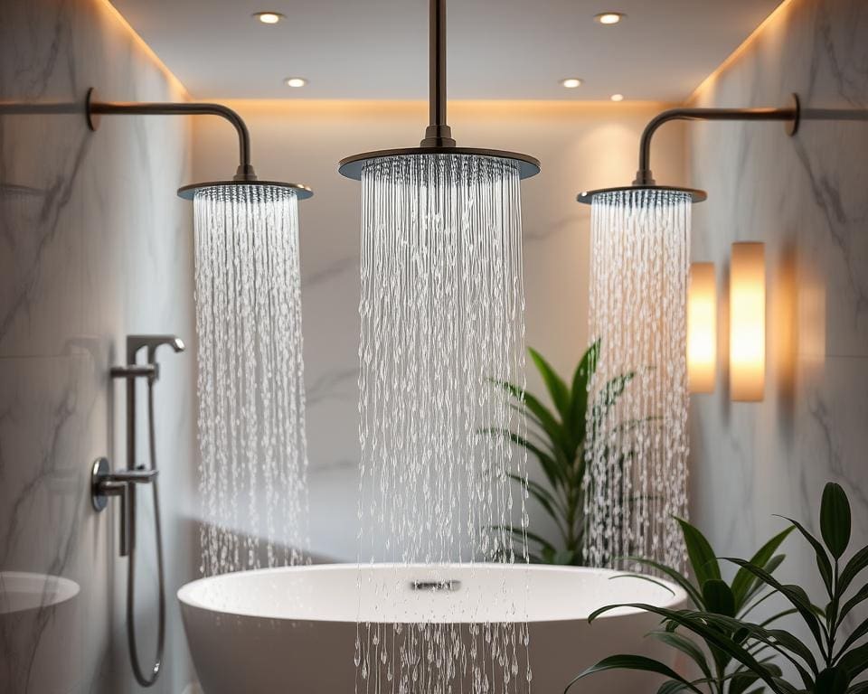 Douchekoppen die een luxe douche-ervaring bieden