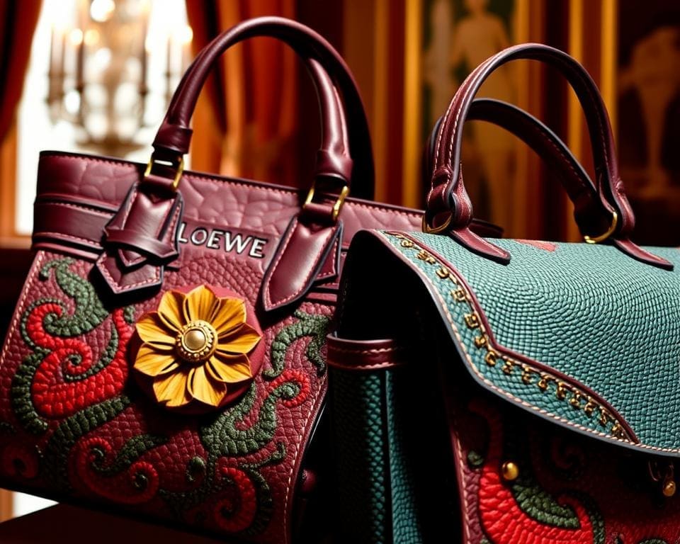 Kunstzinnige details van Loewe handtassen