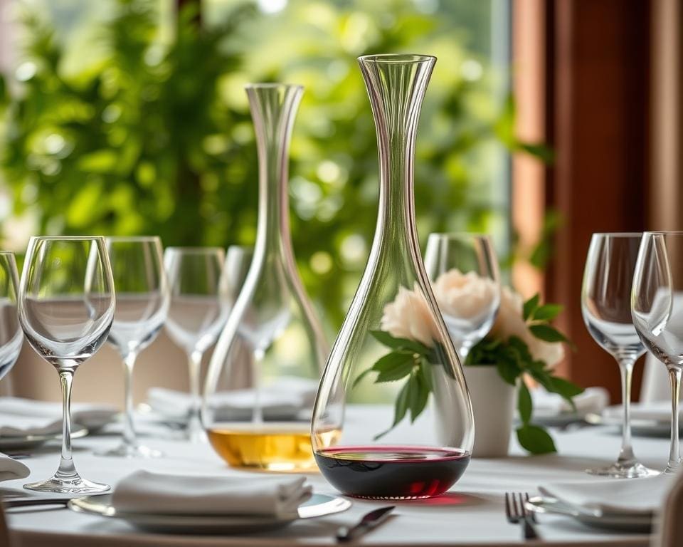 Wijnkaraffen voor het elegant serveren van drankjes
