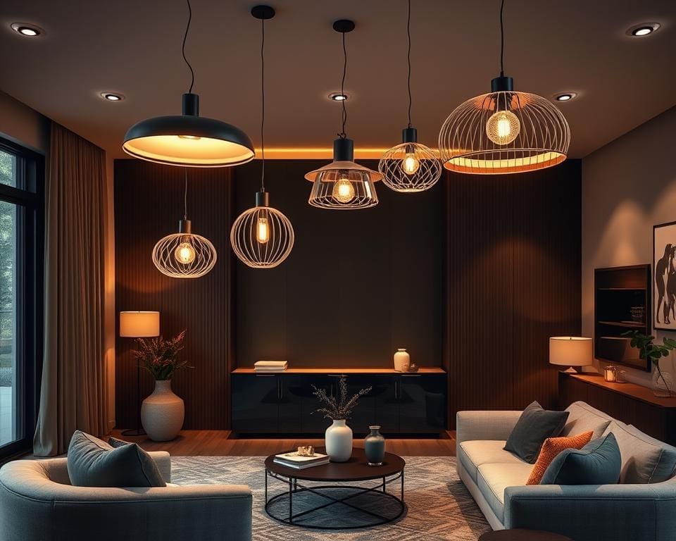 trendy woonkamer verlichting