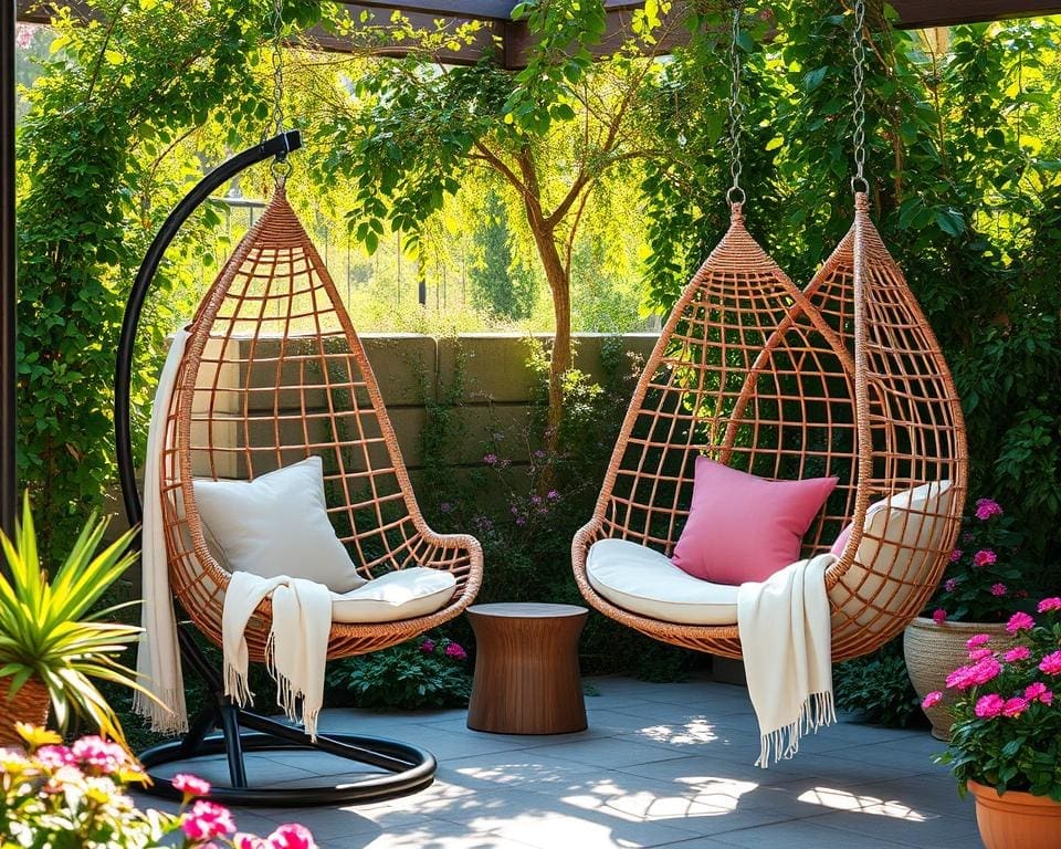 Hangstoelen voor een relaxte sfeer in huis of tuin