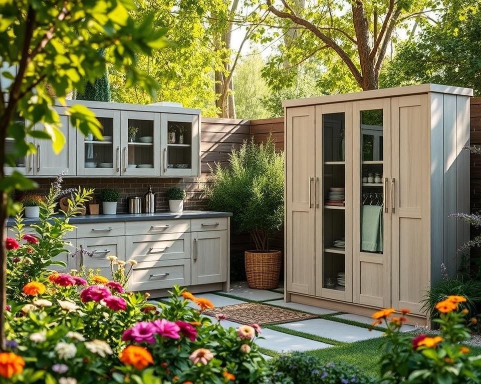 Tuinkasten met regenbestendige deuren