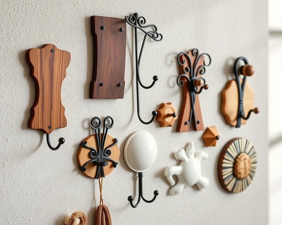 Wandhaken die decoratief en functioneel zijn