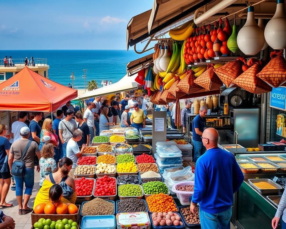 Proef de culinaire specialiteiten van Tel Aviv, Israël