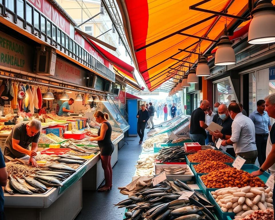 levendige vismarkten Lissabon