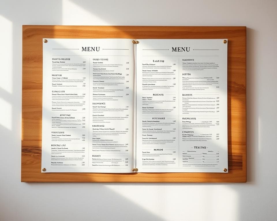 Hoe richt je je menu overzichtelijk in?